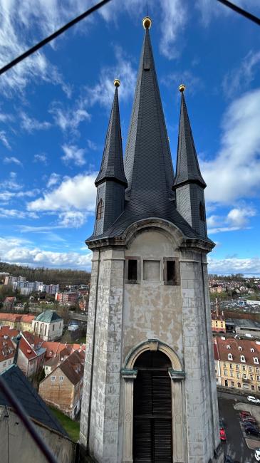 Vyhlídková věž a kostel sv. Mikuláše a sv. Alžběty