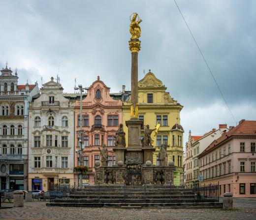Mariánský sloup na náměstí Republiky v Plzni