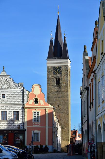 Vyhlídková věž kostela sv. Ducha v Telči
